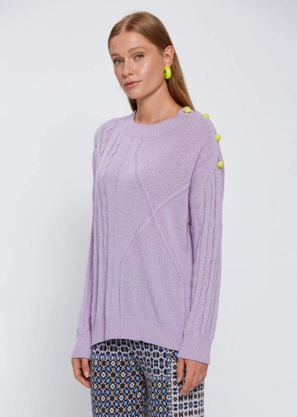 CASHMERE BLED CABLE SWEATER - 3