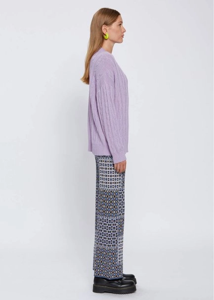 CASHMERE BLED CABLE SWEATER - 4