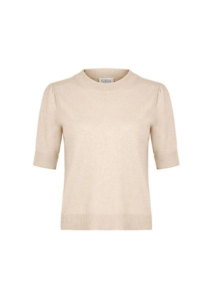 Cashmere Blend Beige Knıt Top - 6
