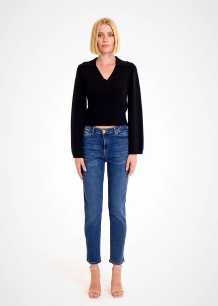 CASHMERE BLEND BLACK SWEATER - 2