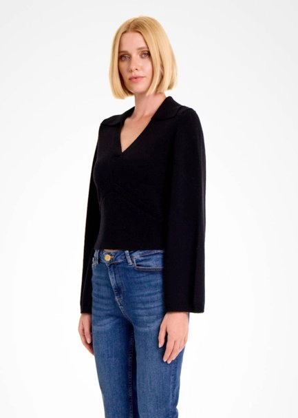 CASHMERE BLEND BLACK SWEATER - 3