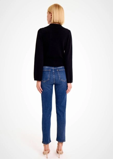 CASHMERE BLEND BLACK SWEATER - 5