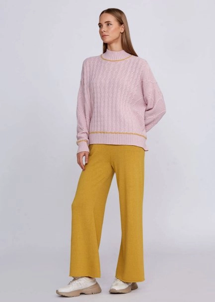 Cashmere Blend Cable Detailed Rose Knit Sweater - 6
