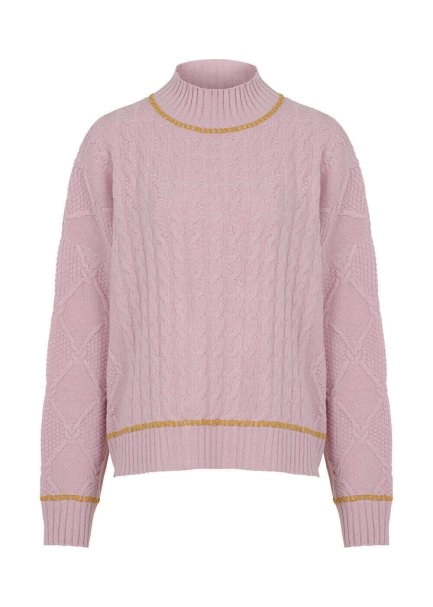 Cashmere Blend Cable Detailed Rose Knit Sweater - 8