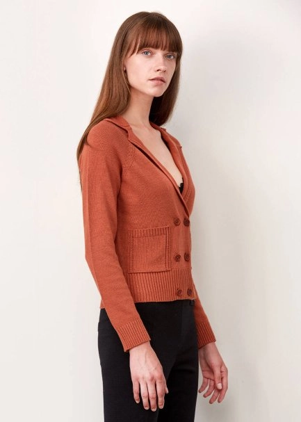 Cashmere Blend Cınnamon Wool Knıt Cardıgan - 4