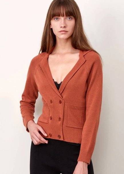 Cashmere Blend Cınnamon Wool Knıt Cardıgan - 6