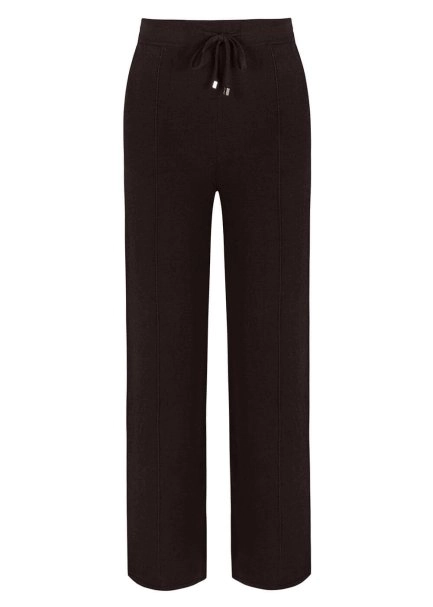 Cashmere Blend Drawstring Ebony Knit Pant - 6