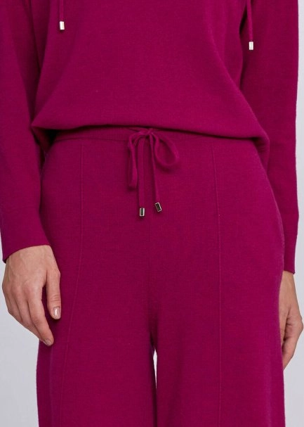 Cashmere Blend Drawstring Pink Knit Pant - 7