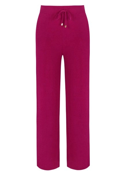 Cashmere Blend Drawstring Pink Knit Pant - 8