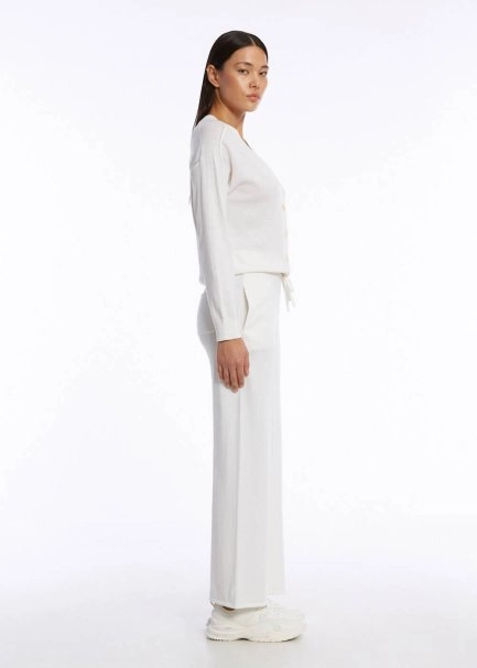 Cashmere Blend Ecru Knıt Pants - 4
