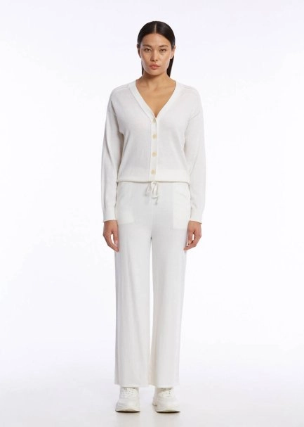 Cashmere Blend Ecru Knıt Pants - 2