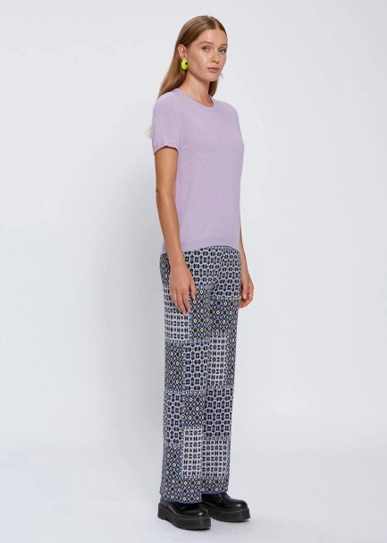 CASHMERE BLEND LAVANDER KNIT TOP - 3