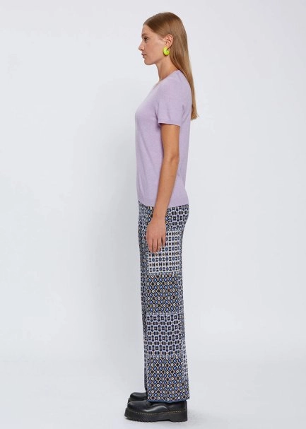 CASHMERE BLEND LAVANDER KNIT TOP - 4