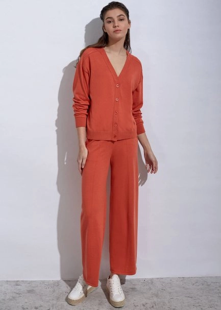 Cashmere Blend Mandarin Knit Cardigan - 2