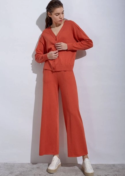 Cashmere Blend Mandarin Knıt Pants - 6