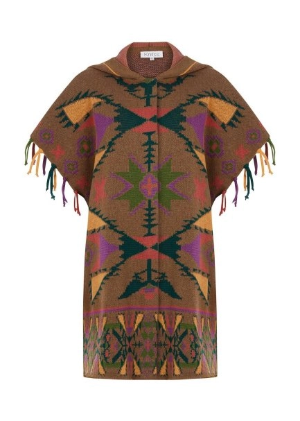 CASHMERE BLEND OVERSIZE KNIT CAPE - 6