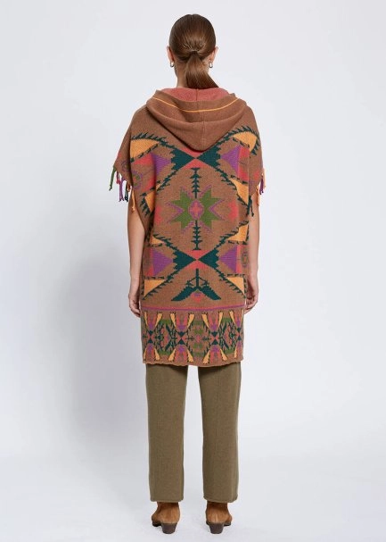 CASHMERE BLEND OVERSIZE KNIT CAPE - 5