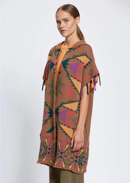 CASHMERE BLEND OVERSIZE KNIT CAPE - 3