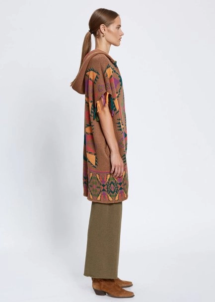 CASHMERE BLEND OVERSIZE KNIT CAPE - 4