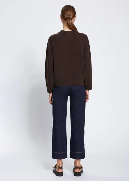 Cashmere Blend Pocket Detailed Dark Brown Knit Cardigan - 5