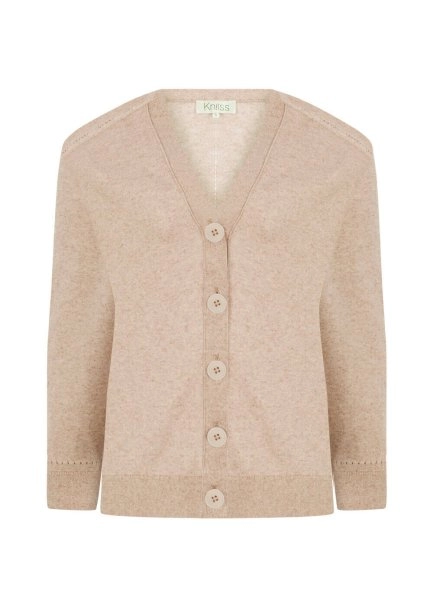 Cashmere Blend Sand Knit Cardigan - 6