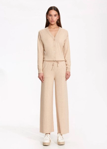 Cashmere Blend Sand Knit Cardigan - 2