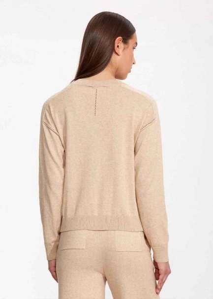 Cashmere Blend Sand Knit Cardigan - 5