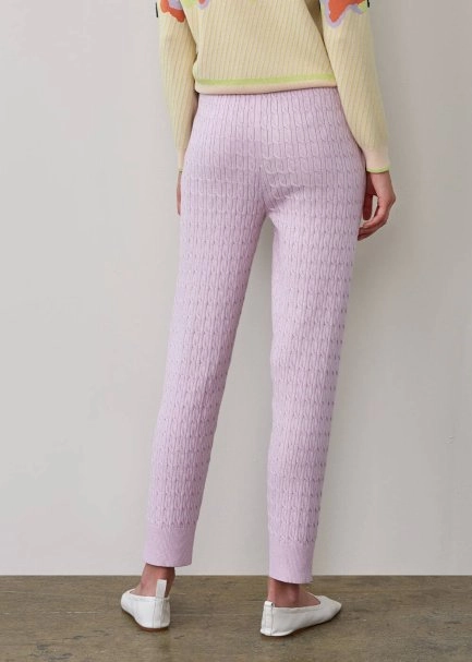 Cashmere Blend Stıtch Detaıled Lılac Knıt Pants - 3
