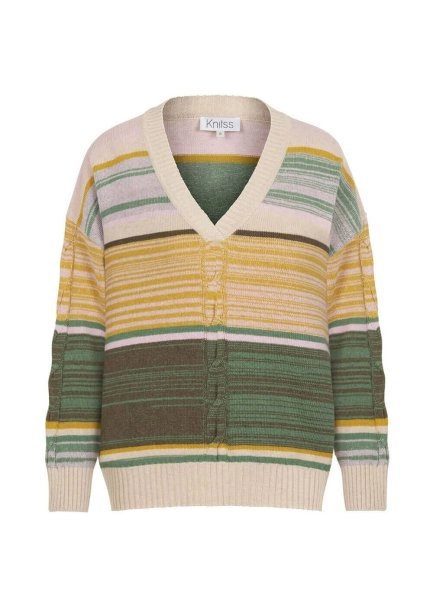 Cashmere Blend Stripe Detailed Knit Top - 8