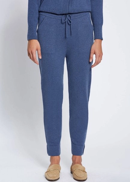 Cashmere Blue Knit Jogger Pants - 2