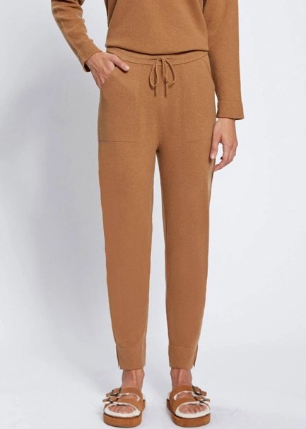 Cashmere Camel Knit Jogger Pants - 2
