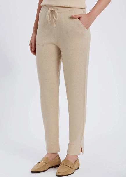 Cashmere Cream Knit Jogger Pants - 3