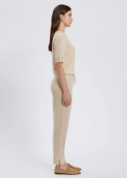 Cashmere Cream Knit Jogger Pants - 4