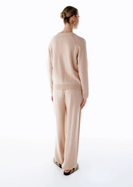 CASHMERE KNIT PANTS POWDER - 5