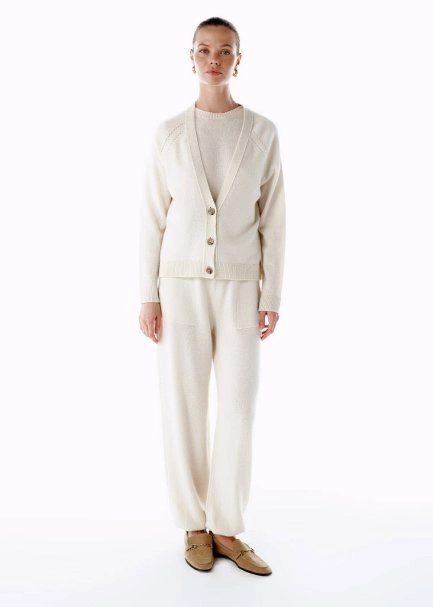 CASHMERE KNIT TOP ECRU - 2