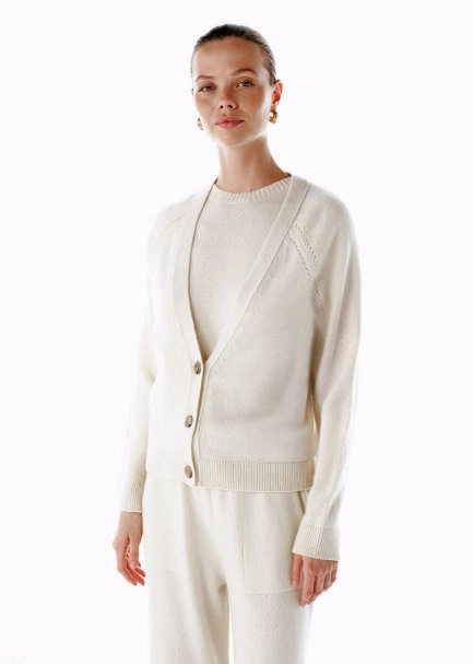 CASHMERE KNIT TOP ECRU - 4