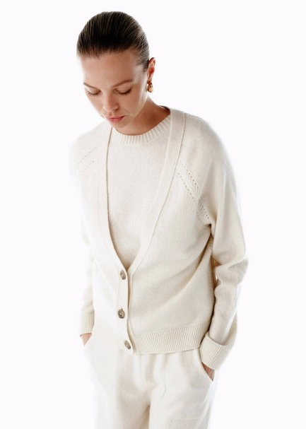 CASHMERE KNIT TOP ECRU - 3