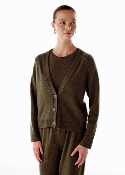 CASHMERE KNIT TOP OLIVESTONE - 3