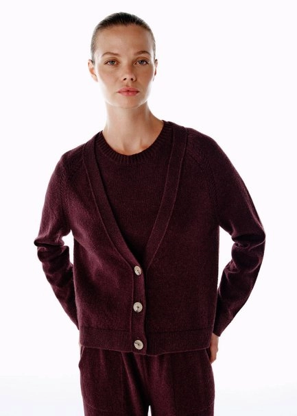 CASHMERE KNIT TOP PLUM - 3