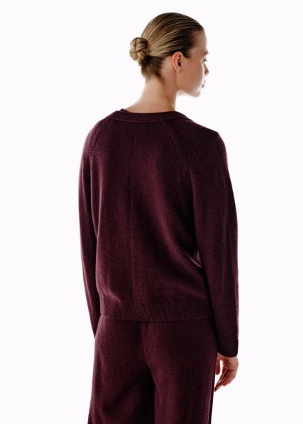 CASHMERE KNIT TOP PLUM - 5