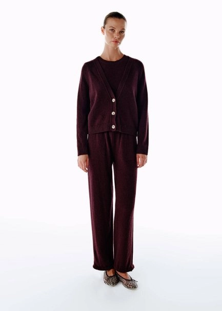 CASHMERE KNIT TOP PLUM - 2