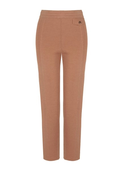 Cep Detaylı Merino Yün Camel Triko Pantolon - 8