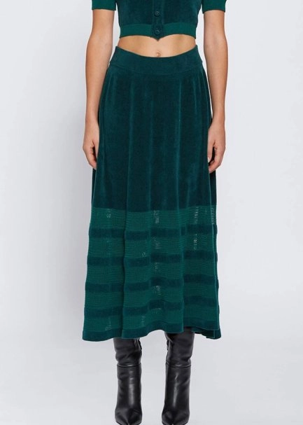 CHENILLE TOUCH MALACHITE KNIT SKIRT - 2