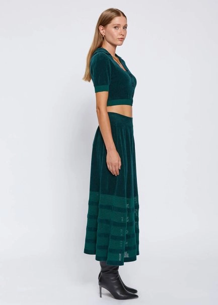 CHENILLE TOUCH MALACHITE KNIT SKIRT - 3