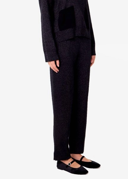 CIGARETTE FORM BLACK KNIT PANTS - 3