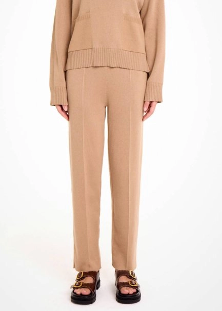 CIGARETTE FORM CAMEL KNIT PANTS - 1