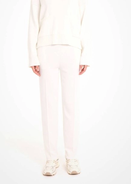 CIGARETTE FORM ECRU KNIT PANTS - 1