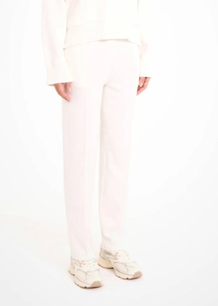 CIGARETTE FORM ECRU KNIT PANTS - 3