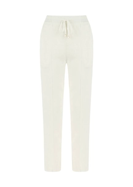 CIGARETTE FORM ECRU KNIT PANTS - 6