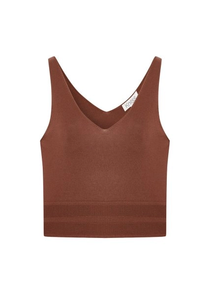 CINNAMON COTTON SILK BLEND KNIT TOP - 6